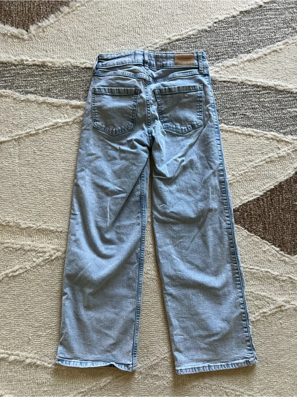 abercrombie kids Light Blue High-Rise Wide Leg Jeans